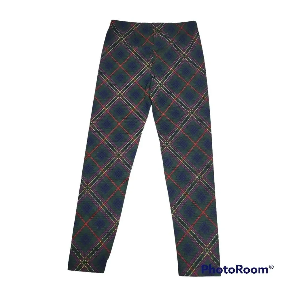 POLO Ralph Lauren Girls Patchwork Plaid Stretch Jersey Leggings Size‎ 6X